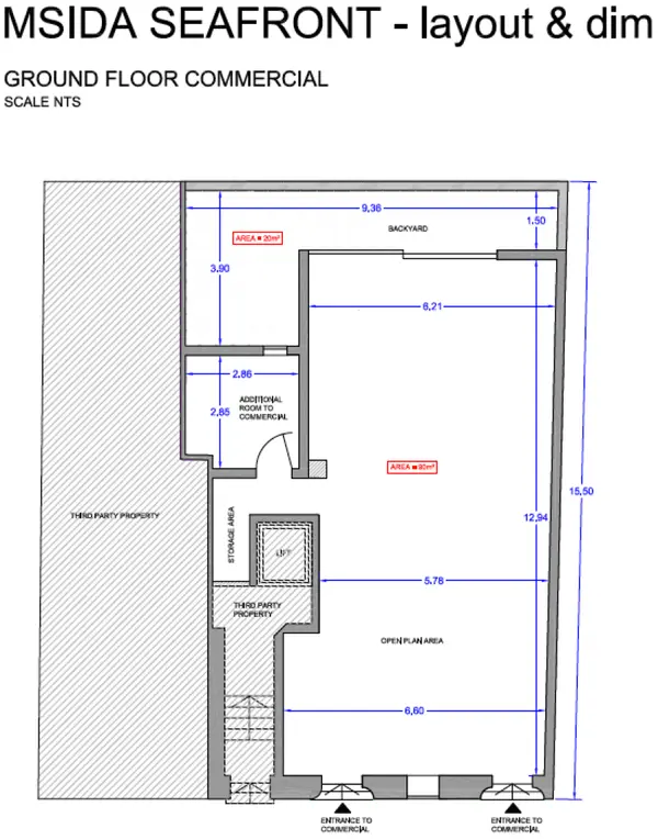 MSIDA / TA XBIEX - Ground Floor (Commercial) measuring 95 square metres