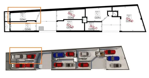 Basement garage for sale 30 m2 in Xewkija, Gozo